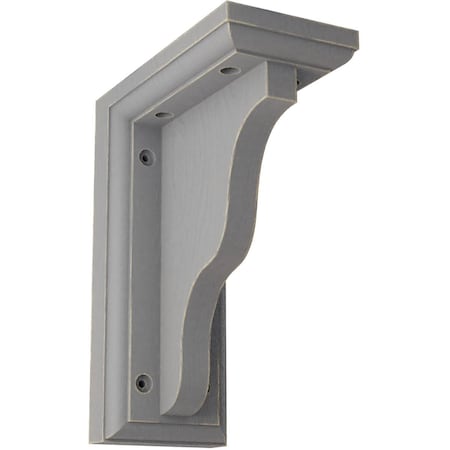 Ekena Millwork 3"W x 5"D x 7"H Hamilton Traditional Wood Vintage Decor Bracket, Pebble Grey BKTWD03X05X07HAPG
